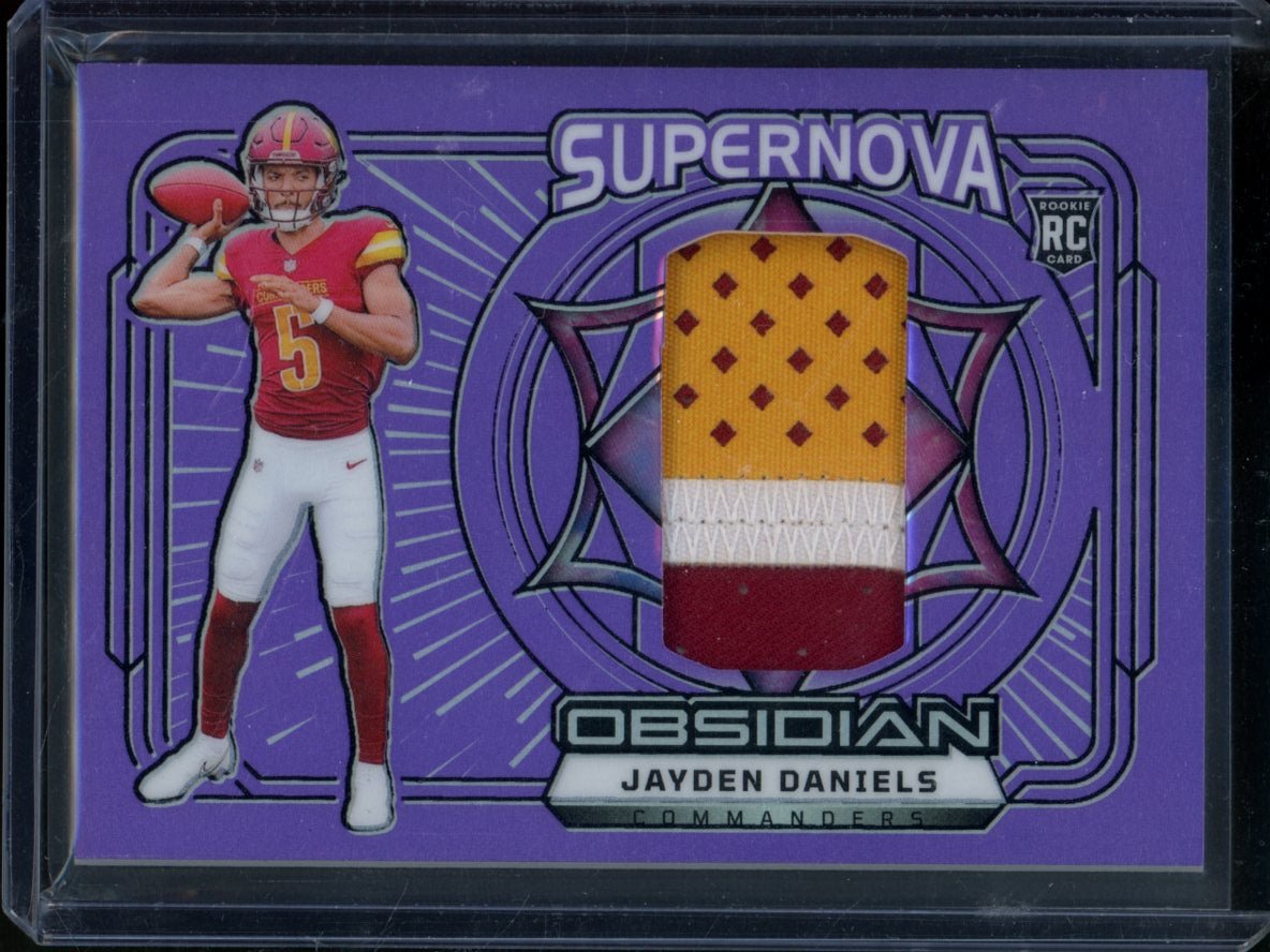 2024 Panini Obsidian Jayden Daniels Supernova Rookie Patch Purple /49 Commanders - Trading Card Market