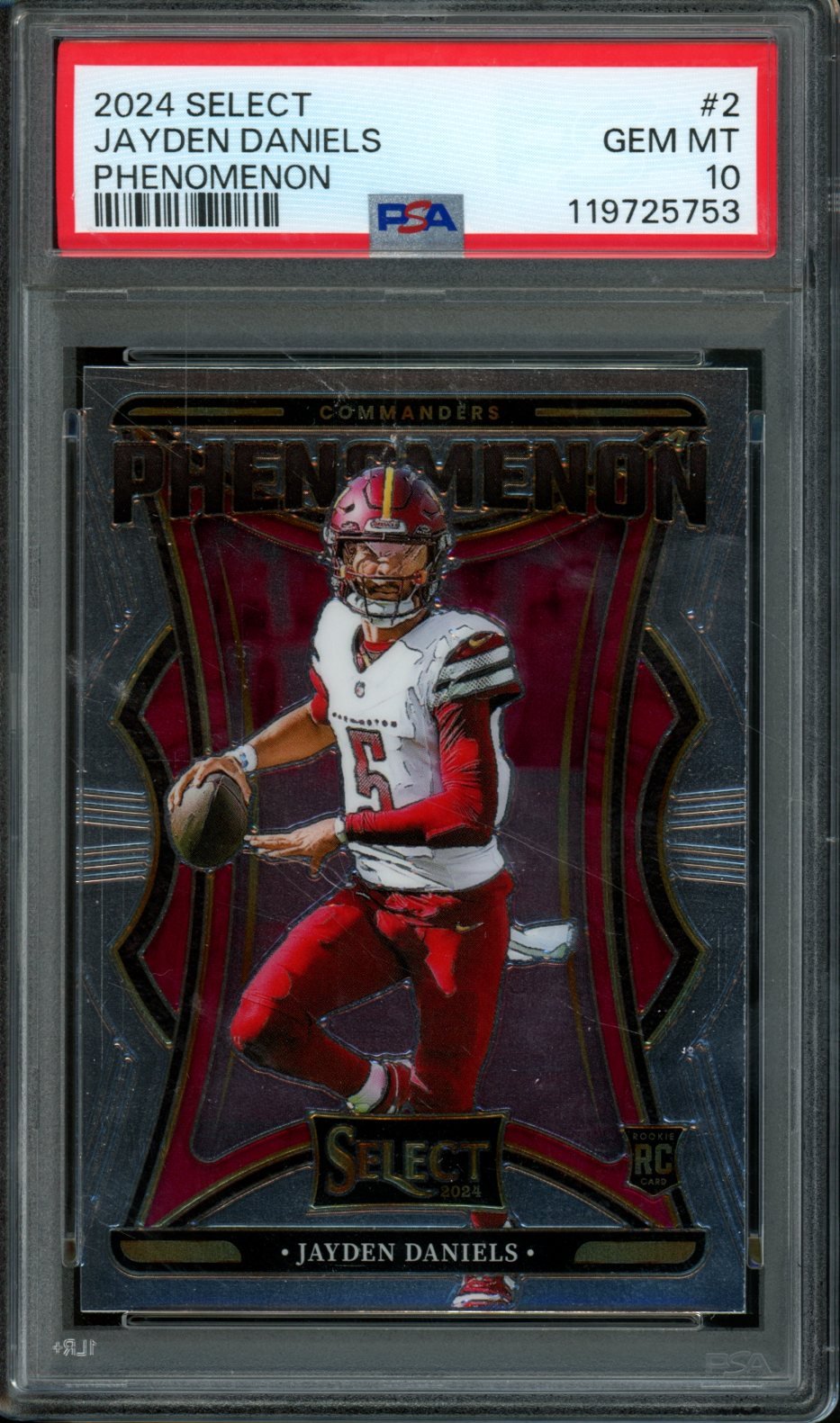 2024 Panini Select Jayden Daniels Phenomenon Rookie PSA 10 Commanders - Trading Card Market