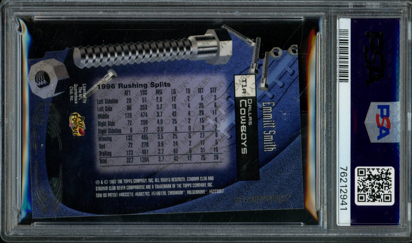 1997 Topps Stadium Club Emmitt Smith Triumvirate PSA 5 Cowboys - Trading Card Market