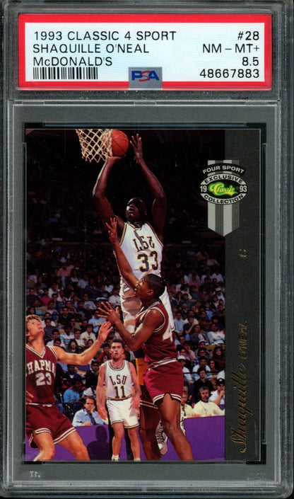 1993 Classic 4 Sport Shaquille O'Neal McDonald's PSA 8.5 Tigers - Trading Card Market