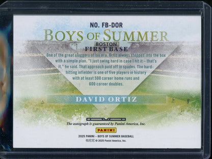 2025 Panini Boys Of Summer David Ortiz Fabric Of The Game Baseball Auto /2 Red Sox - Trading Card Market