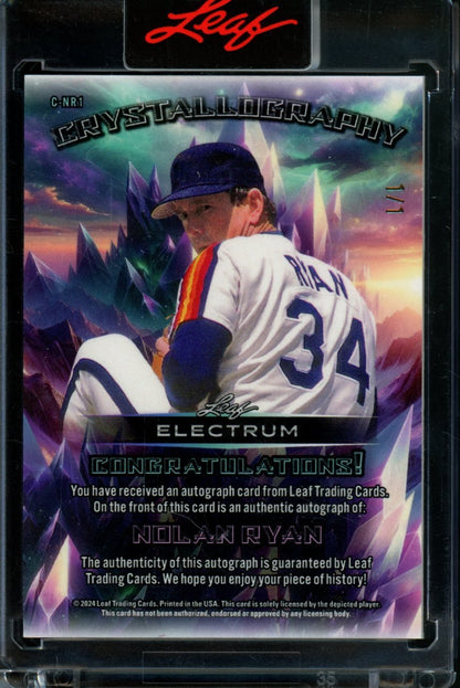 2024 Leaf Electrum Nolan Ryan Crystallography Auto Gold 1/1 Astros - Trading Card Market