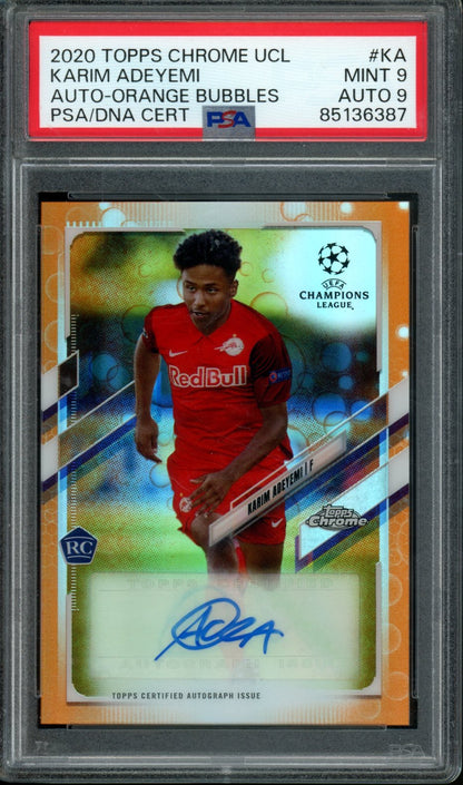 2020 Topps Chrome Karim Adeyemi Rookie Auto Orange Bubbles PSA 9 Salzburg FC - Trading Card Market