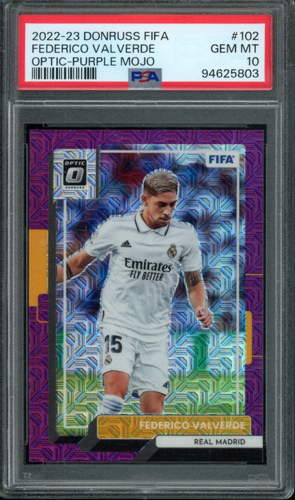 2022 Panini Donruss Optic Federico Valverde Purple Mojo /25 PSA 10 Real Madrid - Trading Card Market