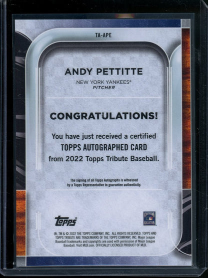 2022 Topps Tribute Andy Pettitte Auto 1/1 Yankees - Trading Card Market