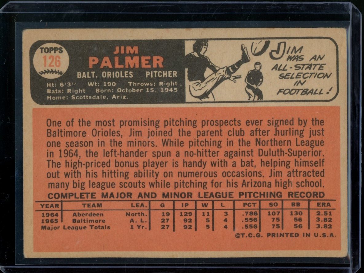1966 Topps Jim Palmer 126 Orioles - Trading Card Market