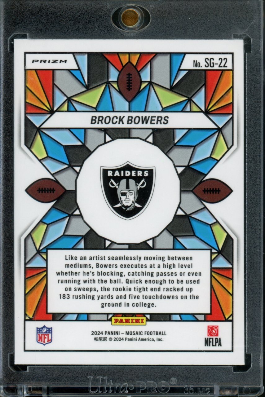 2024 Panini Mosaic Brock Bowers Stained Glass Rookie SSP Raiders - Trading Card Market