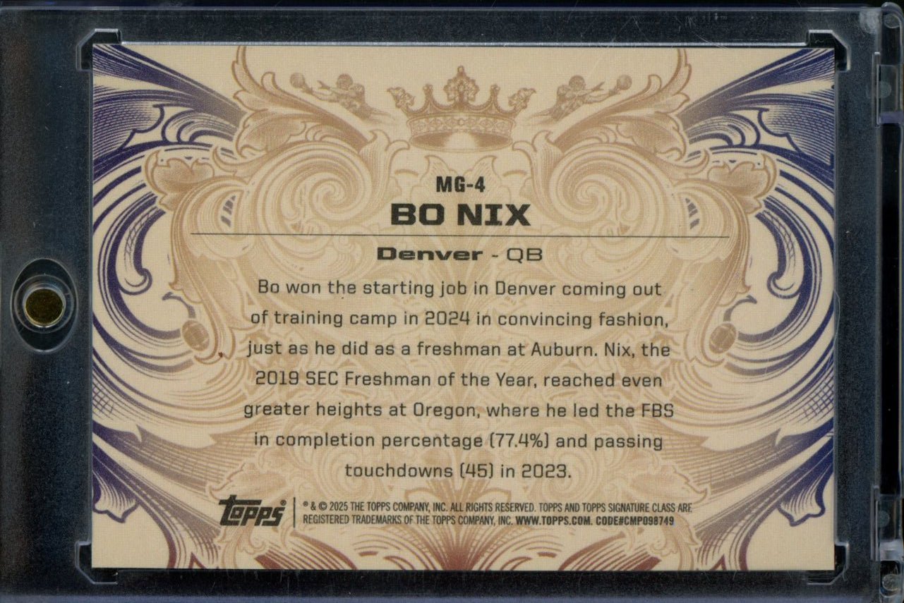 2024 Topps Signature Class Bo Nix Monarchs Of The Game Rookie SSP Broncos - Trading Card Market