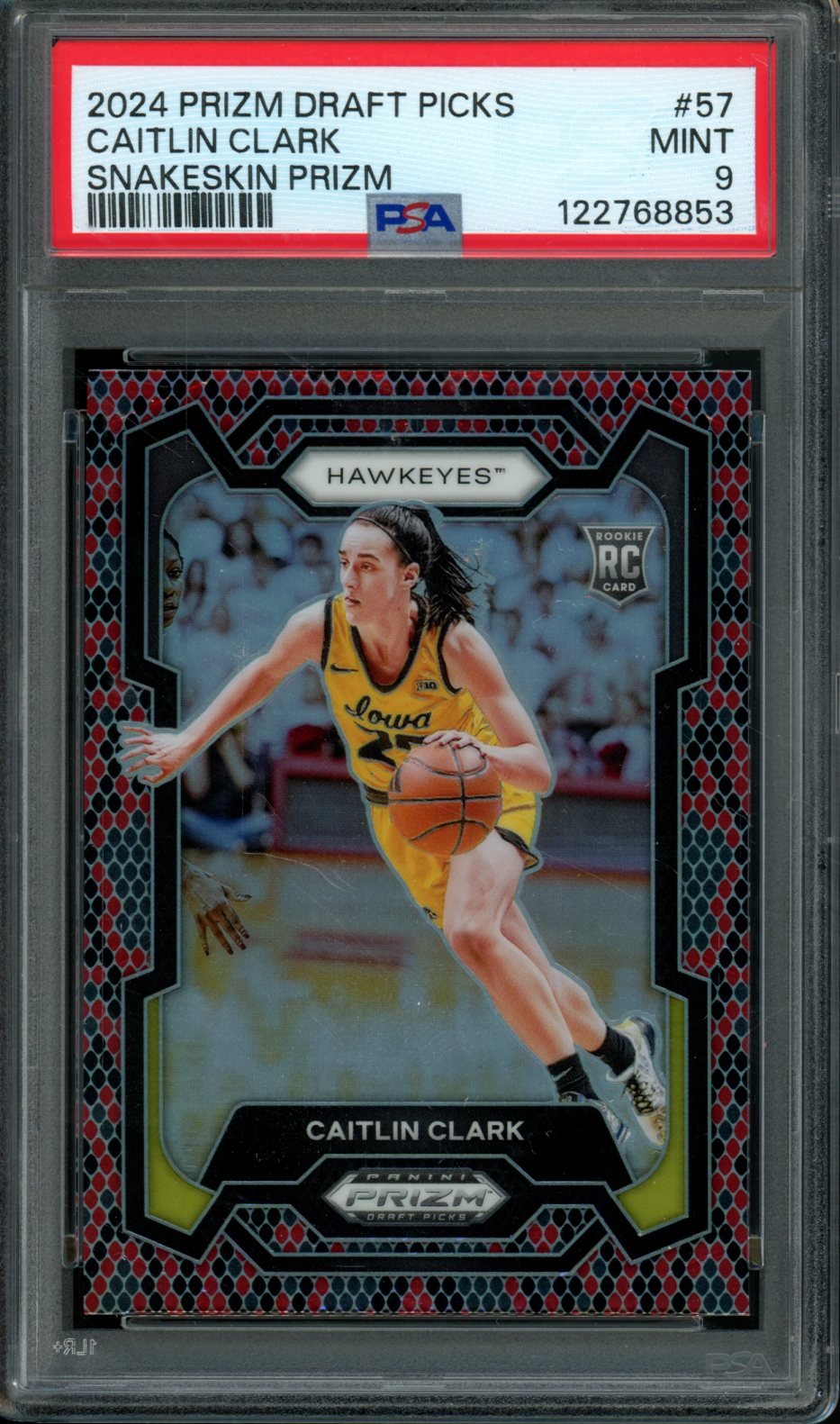 2024 Panini Prizm Draft Picks Caitlin Clark Rookie Snakeskin PSA 9 Hawkeyes - Trading Card Market