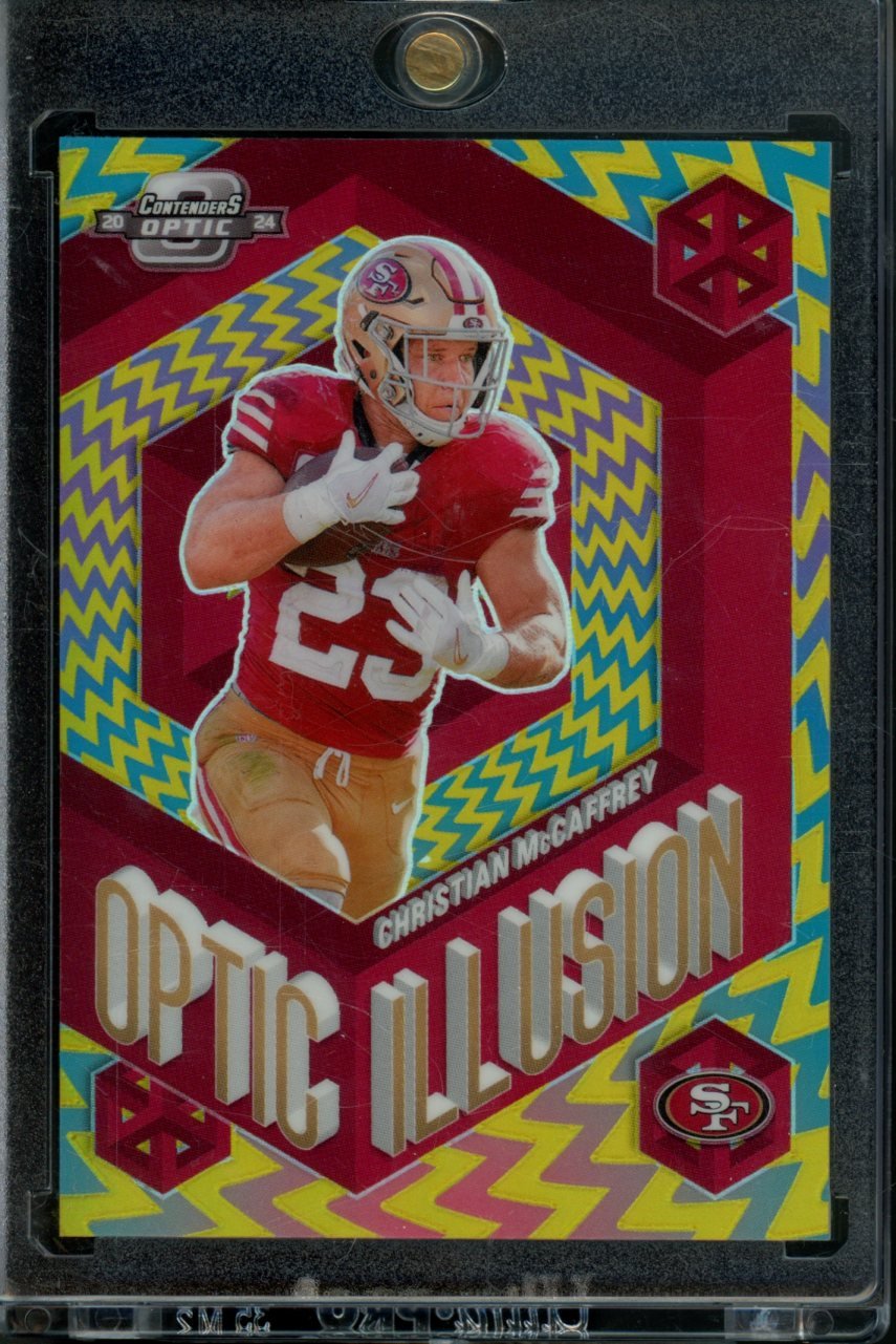 2024 Panini Contenders Optic Christian McCaffrey Optic Illusion SSP Gold /10 49ers - Trading Card Market
