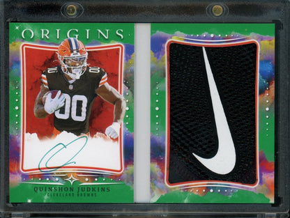 2025 Panini Origins Quinshon Judkins Booklet Rookie Glove Patch Auto /2 Browns - Trading Card Market