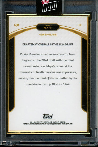 2024 Topps Now Rookie Campaign Drake Maye 3rd Overall Green /99 Patriots - Trading Card Market