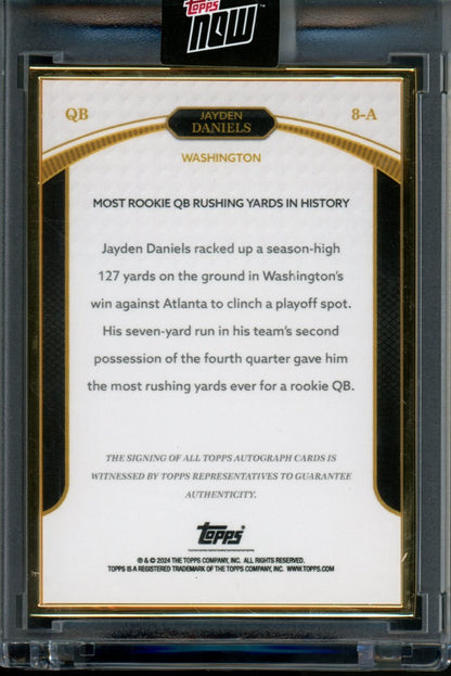 2024 Topps Now Rookie Campaign Jayden Daniels Rushing Yards Auto Orange /25 Commanders - Trading Card Market