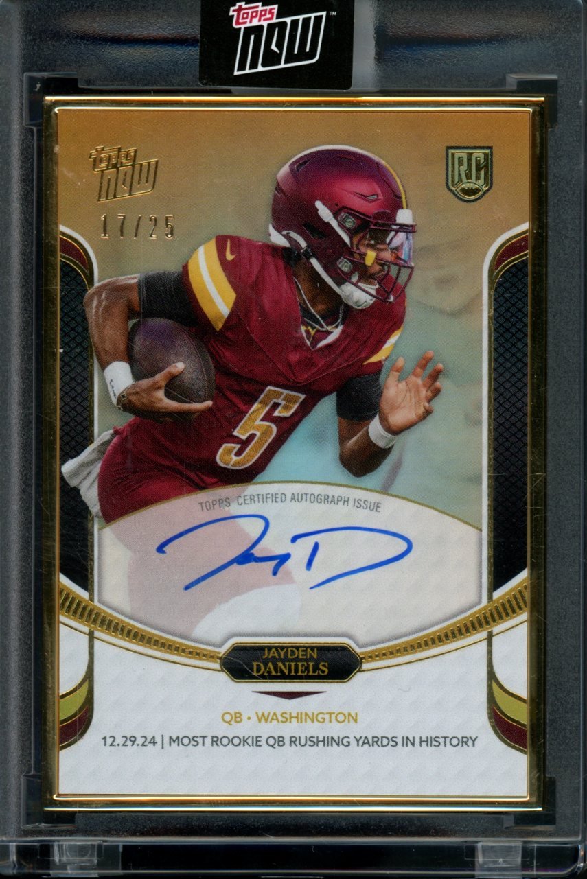 2024 Topps Now Rookie Campaign Jayden Daniels Rushing Yards Auto Orange /25 Commanders - Trading Card Market