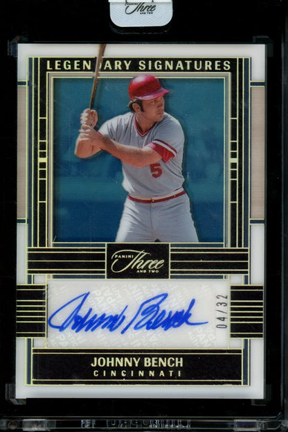 2024 Panini Three & Two Johnny Bench Legendary Auto /32 Reds - Trading Card Market