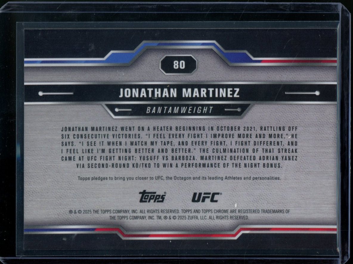 2025 Topps Chrome Sapphire Jonathan Martinez Rookie Orange /25 Bantamweight - Trading Card Market