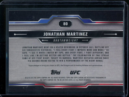 2025 Topps Chrome Sapphire Jonathan Martinez Rookie Orange /25 Bantamweight - Trading Card Market