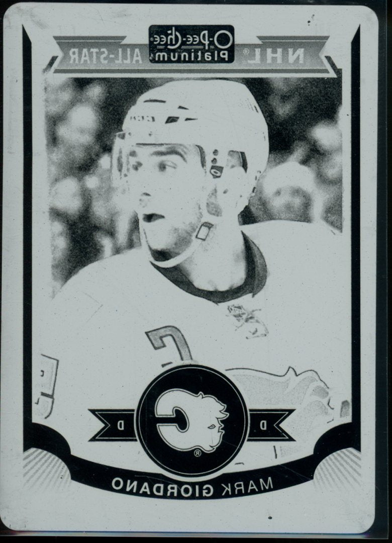 2016 Upper Deck O - Pee - Chee Platinum Mark Giordano Printing Plate 1/1 Flames - Trading Card Market
