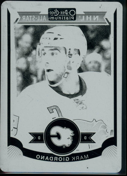 2016 Upper Deck O - Pee - Chee Platinum Mark Giordano Printing Plate 1/1 Flames - Trading Card Market