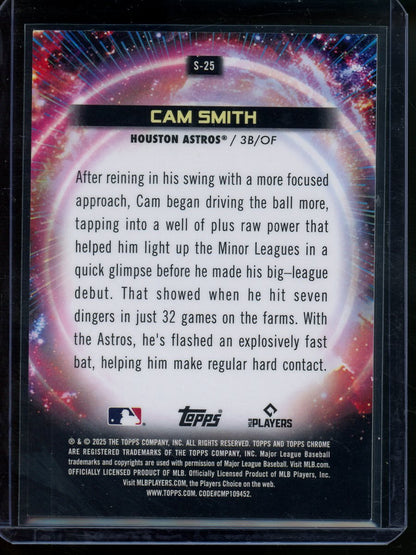 2025 Topps Chrome Cosmic Baseball Cam Smith Rookie Supernova SSP Black /10 Astros - Trading Card Market