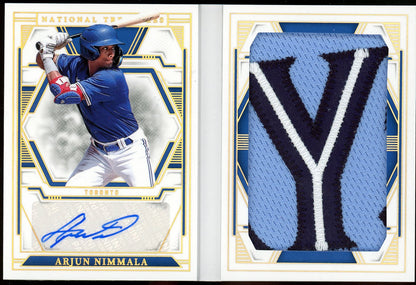 2025 Panini National Treasures Baseball Arjun Nimmala Prospect Signature Jumbo Material Booklet /10 Blue Jays - Trading Card Market