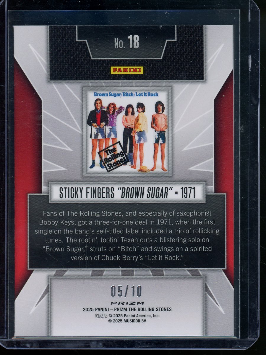 2025 Panini Prizm Rolling Stones Sticky Fingers "Brown Sugar" Gold /10 - Trading Card Market