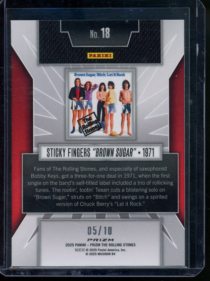 2025 Panini Prizm Rolling Stones Sticky Fingers "Brown Sugar" Gold /10 - Trading Card Market