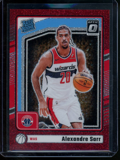 2025 Panini Optic Basketball Alexandre Sarr Rated Rookie Red Glitter /75 Wizards - Trading Card Market