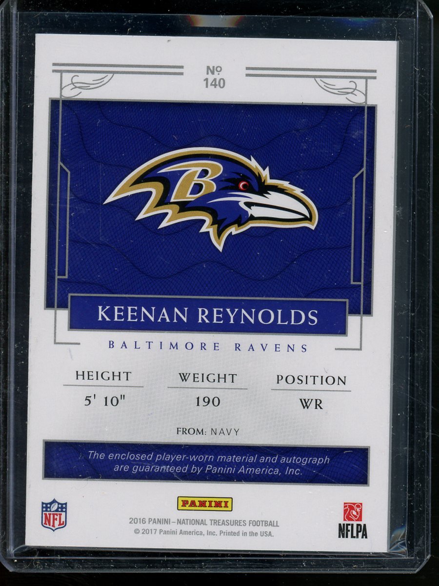 2016 Panini National Treasures Football Keenan Reynolds Rookie Patch Autograph /5 Ravens - Trading Card Market