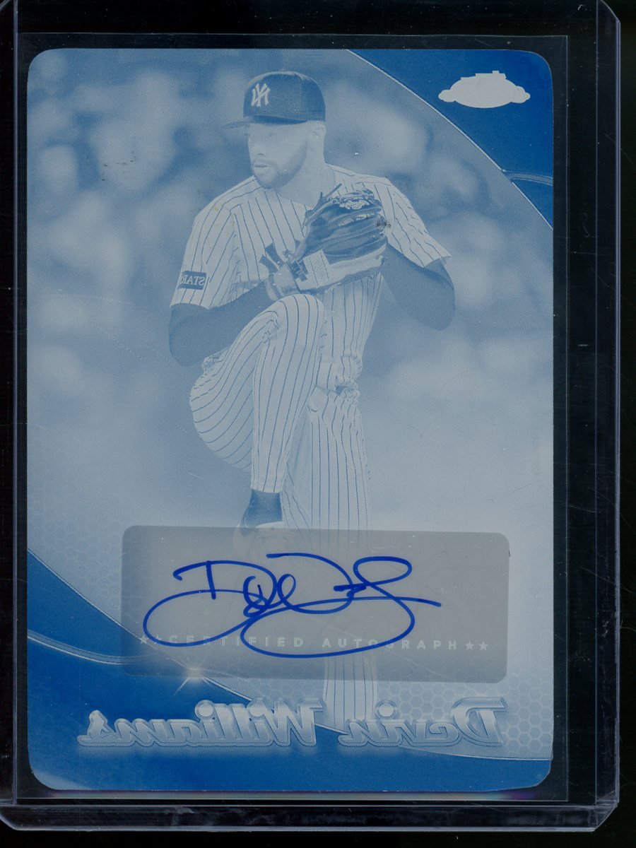 2025 Topps Chrome Baseball Devin Williams Autograph Printing Plate Cyan 1/1 Yankees - Trading Card Market