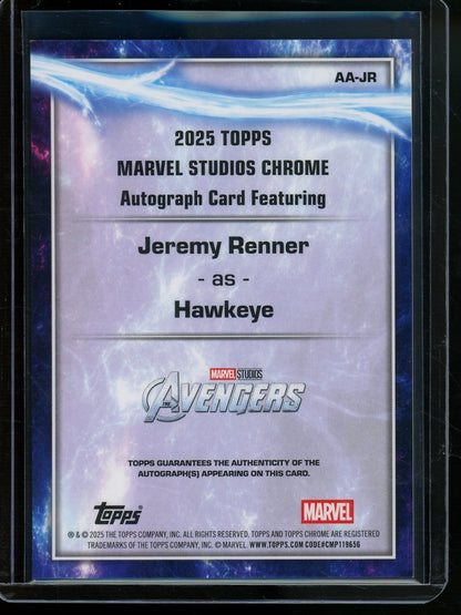 2025 Topps Chrome Jeremy Renner Orange Autograph /25 Clint Barton Hawkeye Avengers - Trading Card Market
