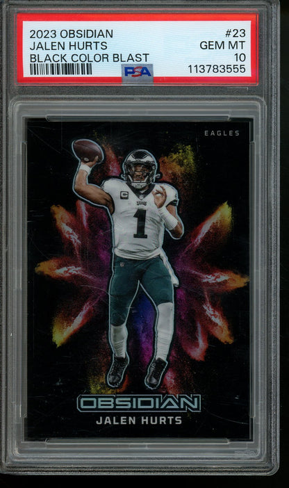 2023 Panini Obsidian Jalen Hurts Black Color Blast Case Hit PSA 10 Eagles - Trading Card Market
