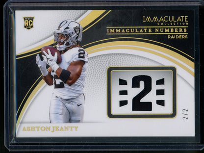 2025 Panini Immaculate Ashton Jeanty Rookie Immaculate Numbers Patch 2/2 Raiders - Trading Card Market