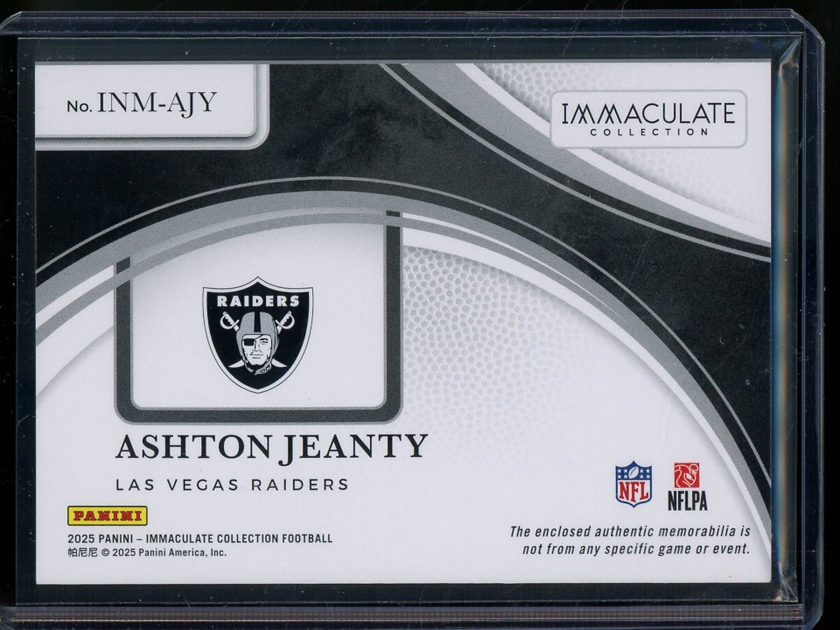 2025 Panini Immaculate Ashton Jeanty Rookie Immaculate Numbers Patch 2/2 Raiders - Trading Card Market
