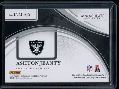 2025 Panini Immaculate Ashton Jeanty Rookie Immaculate Numbers Patch 2/2 Raiders - Trading Card Market