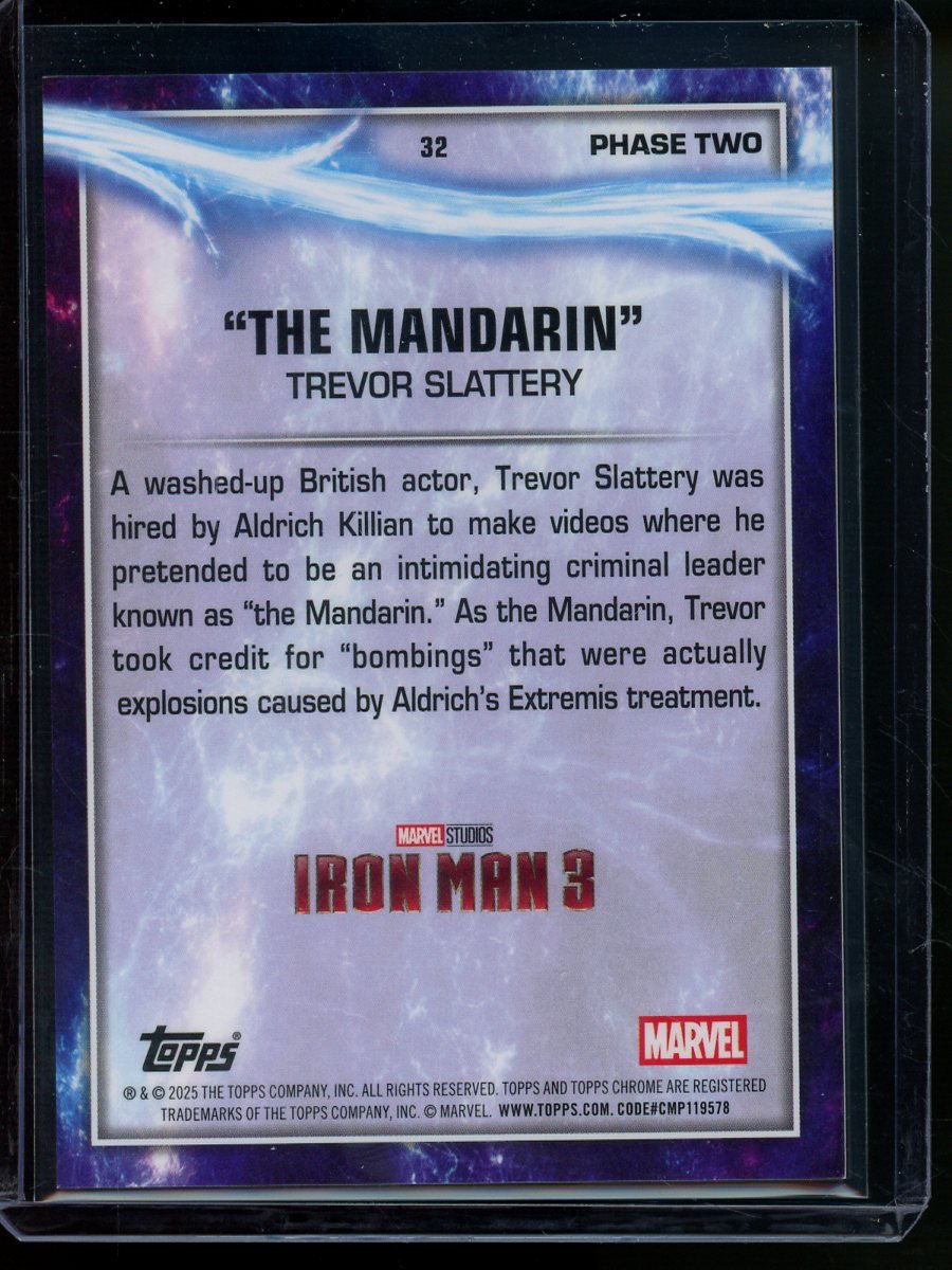 2025 Topps Chrome Marvel Trevor Slattery The Mandarin Black /10 Iron Man 3 - Trading Card Market