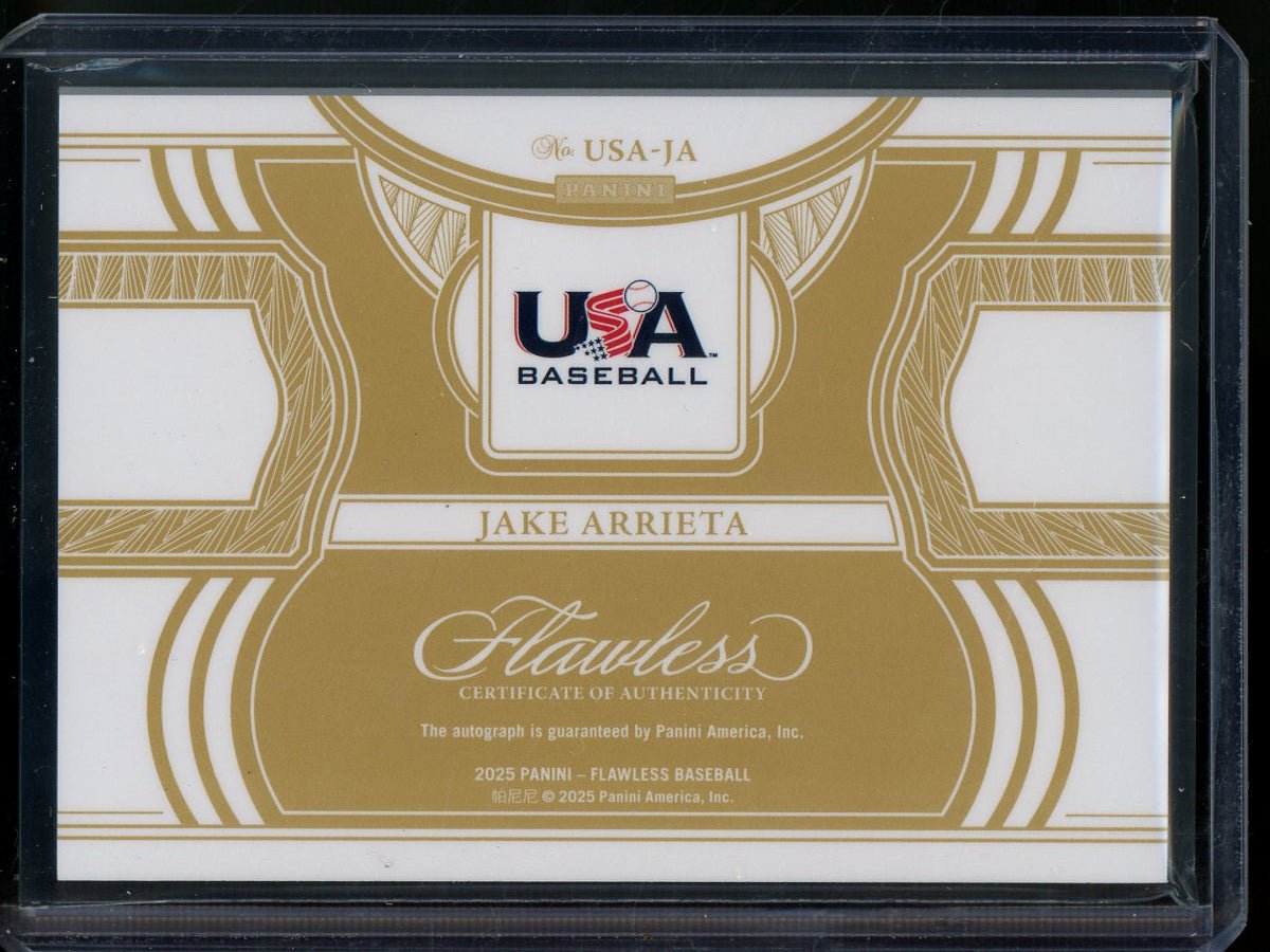 2025 Panini Flawless Jake Arrieta USA Baseball /20 Cubs / Phillies - Trading Card Market