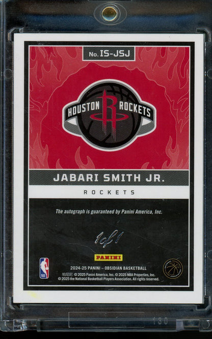 2025 Panini Obsidian Jabari Smith Jr. Ignited Black Autograph 1/1 Rockets - Trading Card Market
