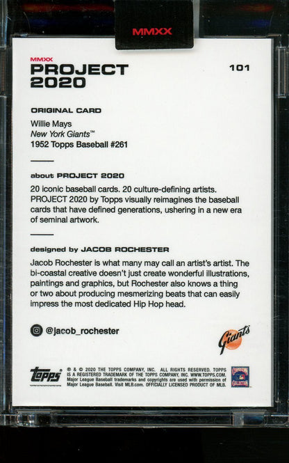 2020 Topps Project 2020 Willie Mays Jacob Rochester 101 Giants - Trading Card Market