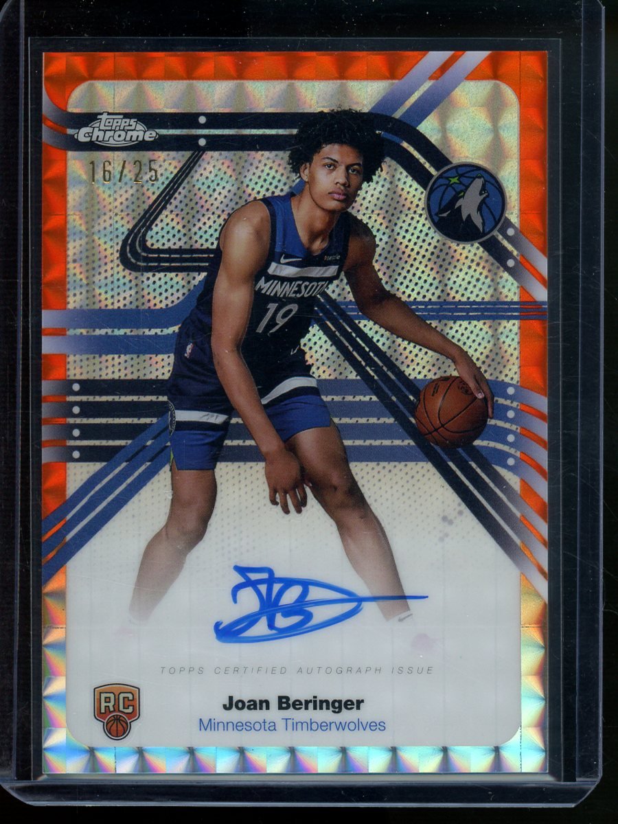 2025 Topps Chrome Joan Beringer Rookie Next Stop Signatures Orange /25 Timberwolves - Trading Card Market