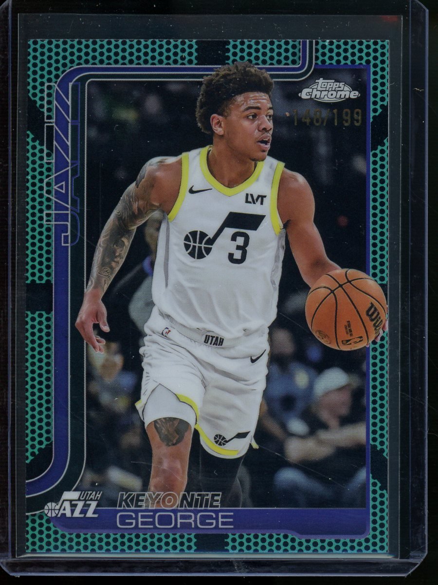 2025 Topps Chrome Keyonte George Teal Basketball Refractor /199 Jazz - Trading Card Market