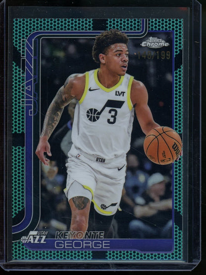 2025 Topps Chrome Keyonte George Teal Basketball Refractor /199 Jazz - Trading Card Market