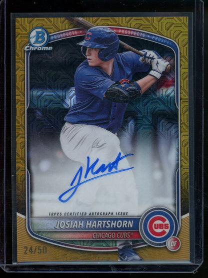 2025 Bowman Chrome Josiah Hartshorn Gold Mojo Autograph /50 Cubs - Trading Card Market