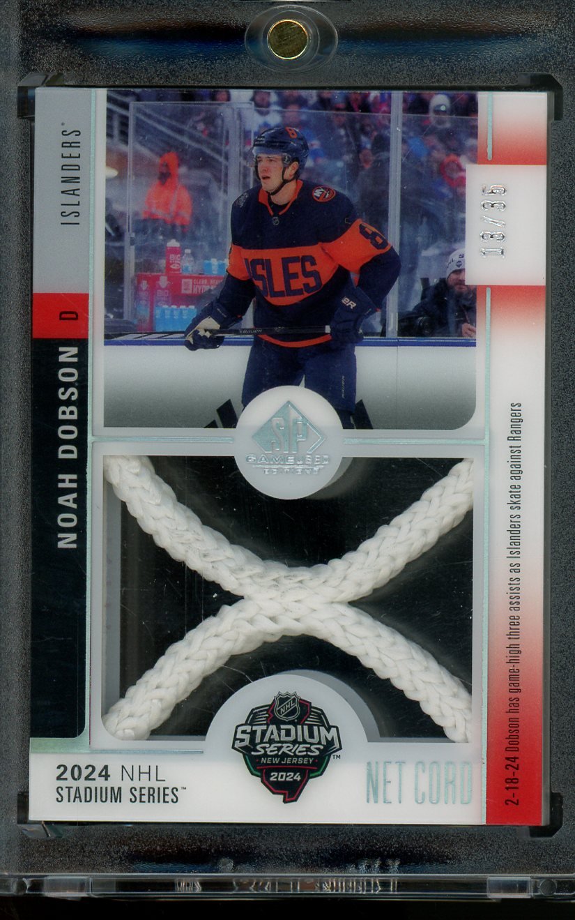 2025 Upper Deck Game Used Noah Dobson Net Cord Stadium Series /35 Islanders - Trading Card Market