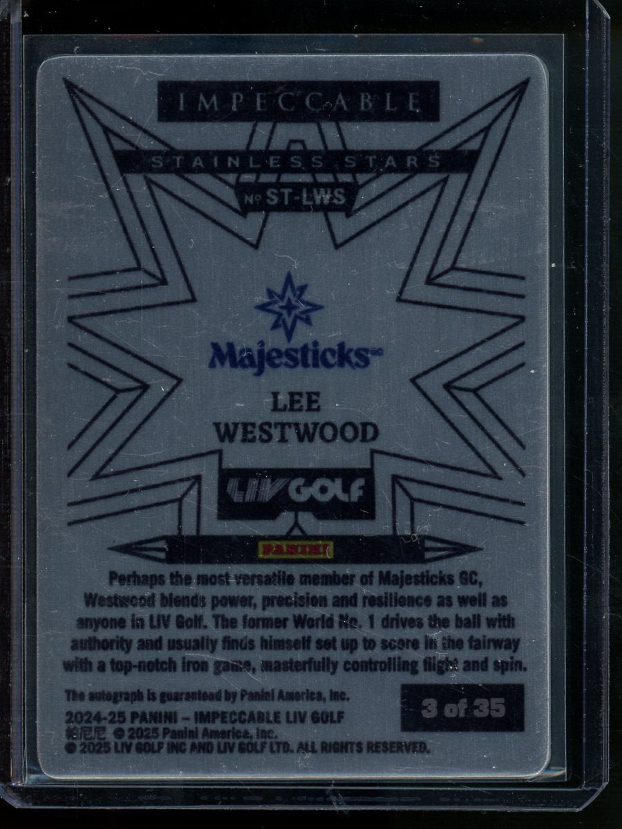 2025 Panini Impeccable Lee Westwood Stainless Stars Rookie Autograph /35 - Trading Card Market