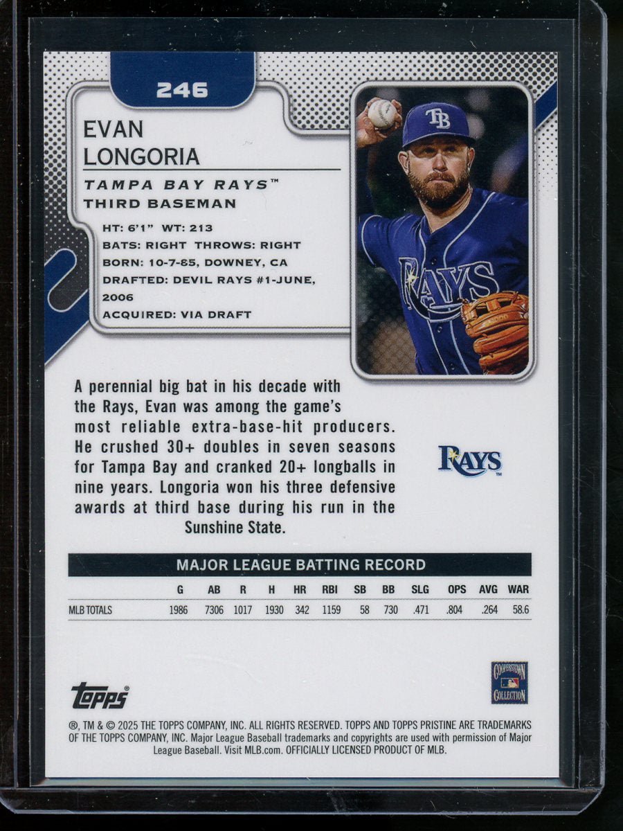 2025 Topps Pristine Evan Longoria Orange Refractor /25 Rays - Trading Card Market