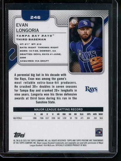2025 Topps Pristine Evan Longoria Orange Refractor /25 Rays - Trading Card Market