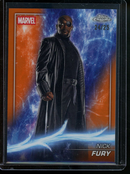 2025 Topps Chrome Marvel Nick Fury Orange Refractor /25 Iron Man 2 - Trading Card Market