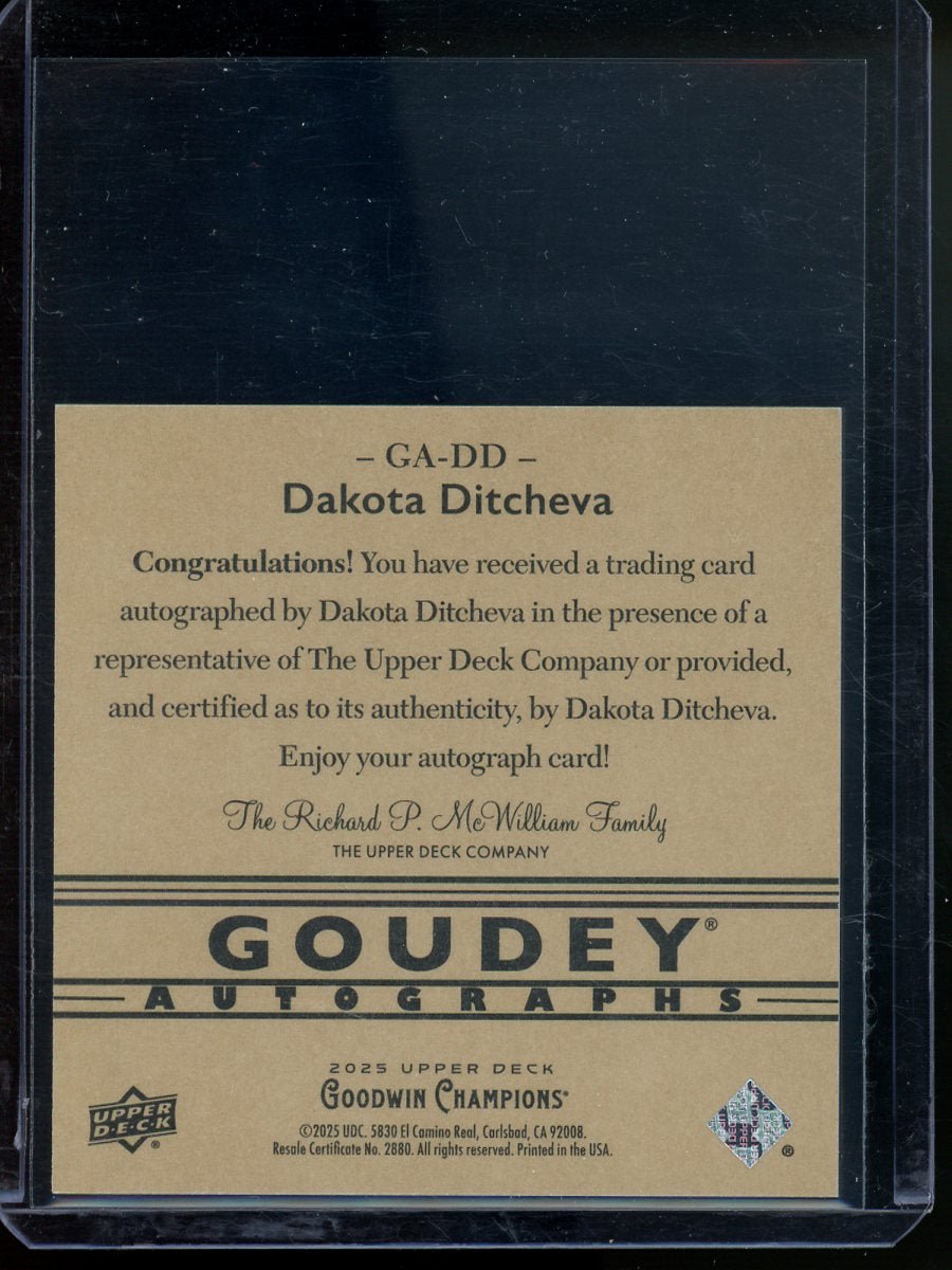2025 Upper Deck Goodwin Champions Dakota Ditcheva Goudey Autograph UFC - Trading Card Market