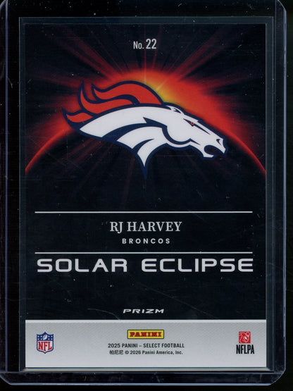 2025 Panini Select RJ Harvey Solar Eclipse Rookie SSP Broncos - Trading Card Market